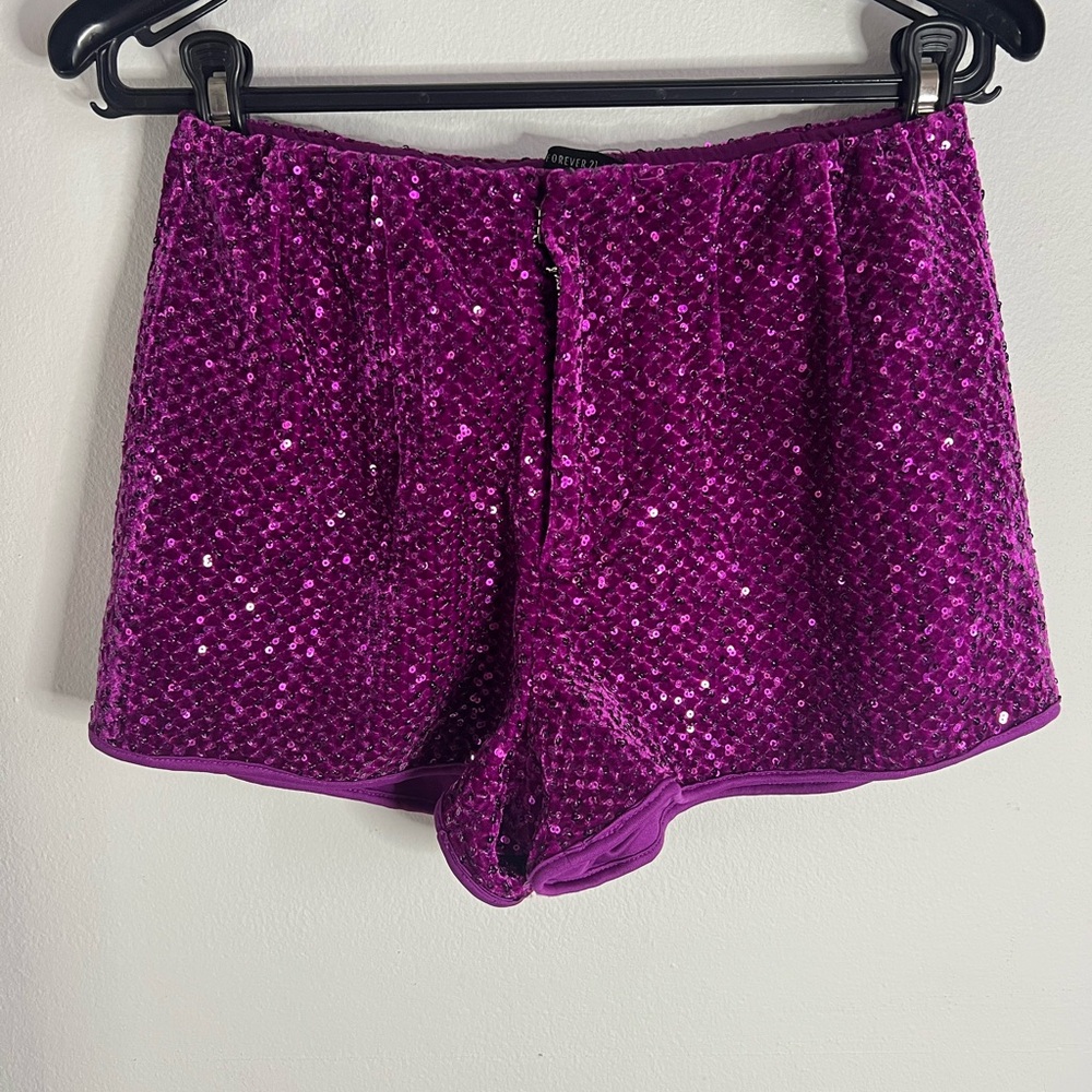Forever 21 Magenta Sequin Shorts